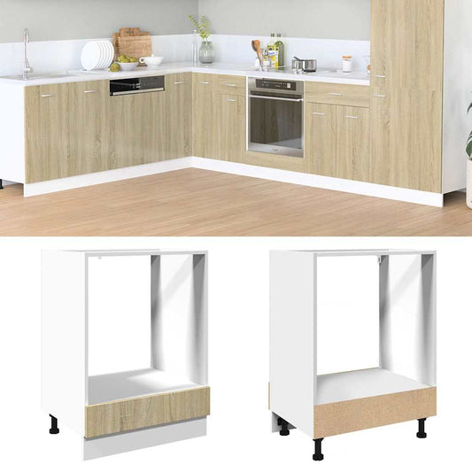 Ovenkast 60x46x81,5 cm spaanplaat sonoma eikenkleurig is nu te koop bij PeponiXL, paradijselijk wonen!