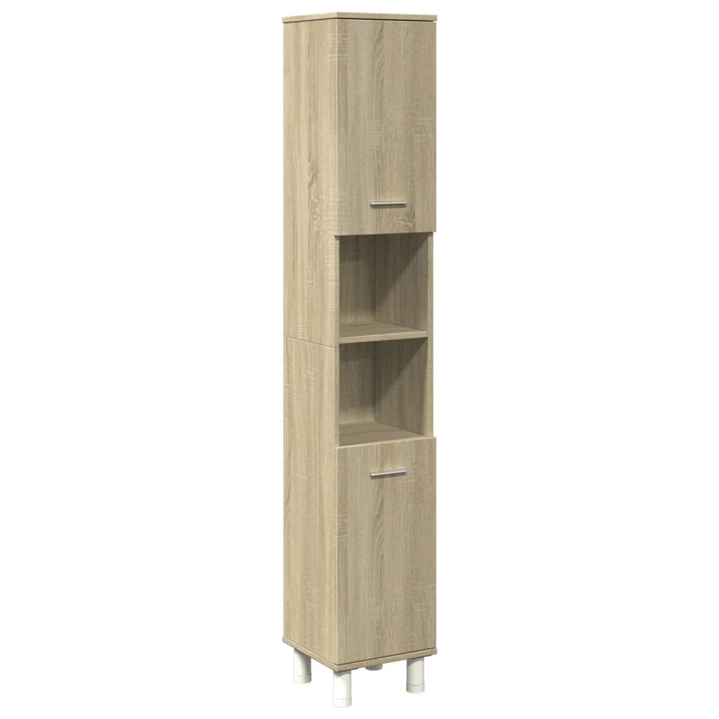 Badkamerkast 30,5x30x179 cm bewerkt hout sonoma eikenkleurig is nu te koop bij PeponiXL, paradijselijk wonen!