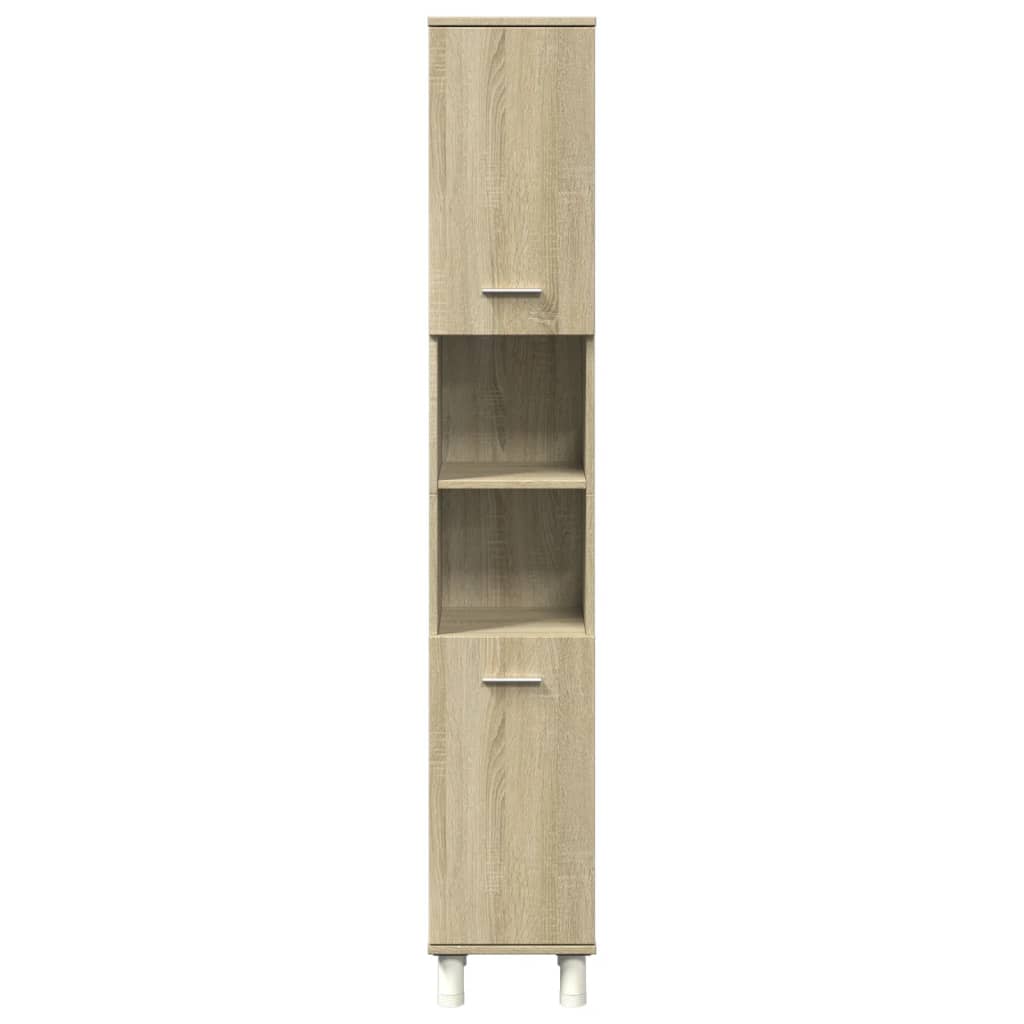 Badkamerkast 30,5x30x179 cm bewerkt hout sonoma eikenkleurig is nu te koop bij PeponiXL, paradijselijk wonen!