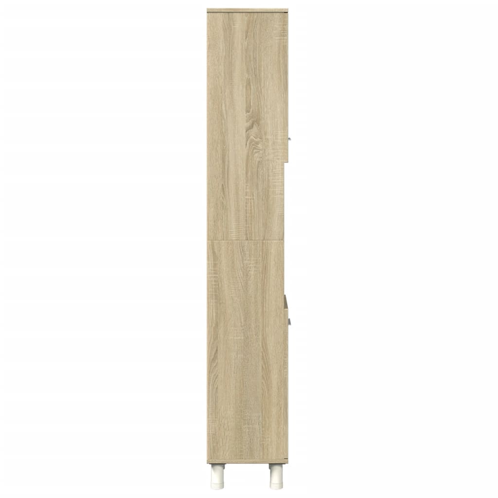 Badkamerkast 30,5x30x179 cm bewerkt hout sonoma eikenkleurig is nu te koop bij PeponiXL, paradijselijk wonen!