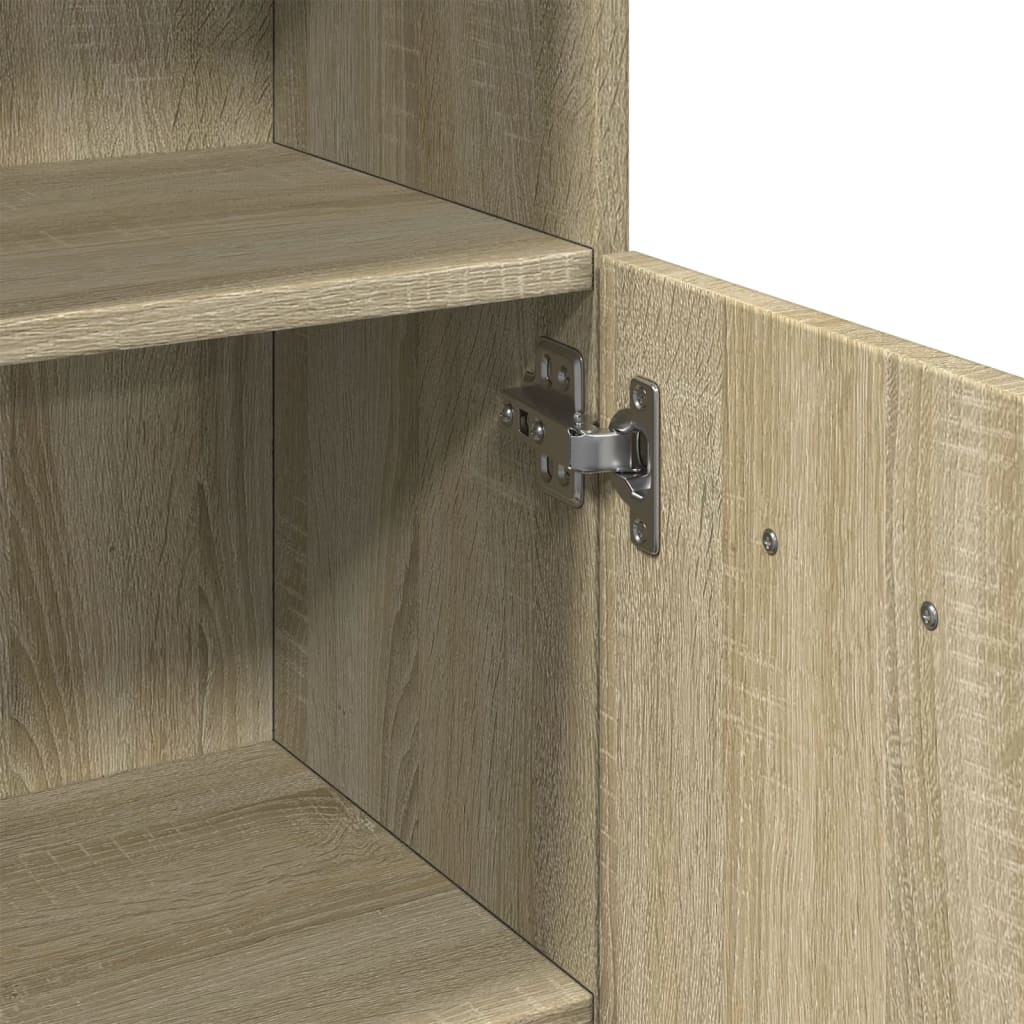 Badkamerkast 30,5x30x179 cm bewerkt hout sonoma eikenkleurig is nu te koop bij PeponiXL, paradijselijk wonen!