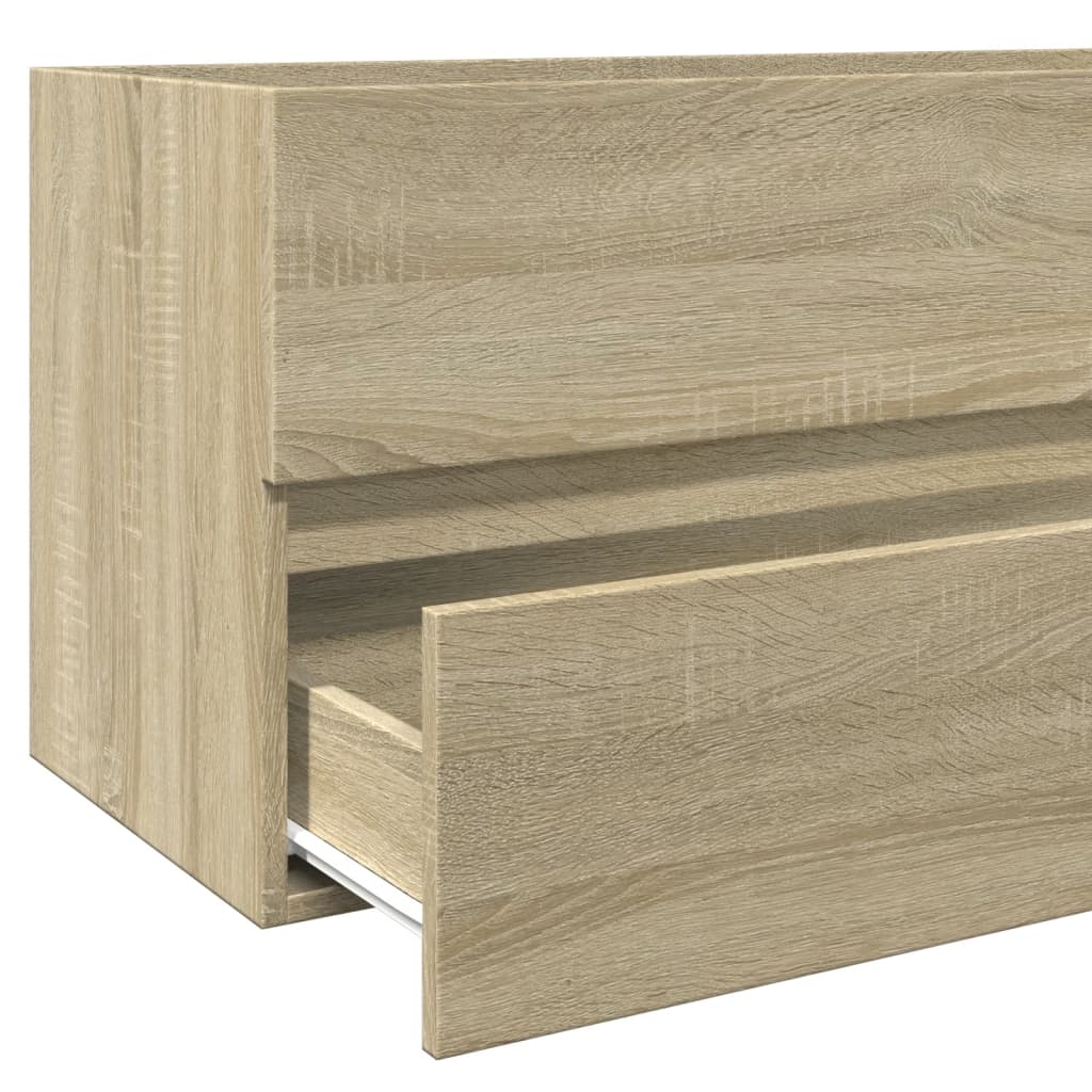 Wastafelkast 100x38,5x45 cm bewerkt hout sonoma eikenkleurig is nu te koop bij PeponiXL, paradijselijk wonen!