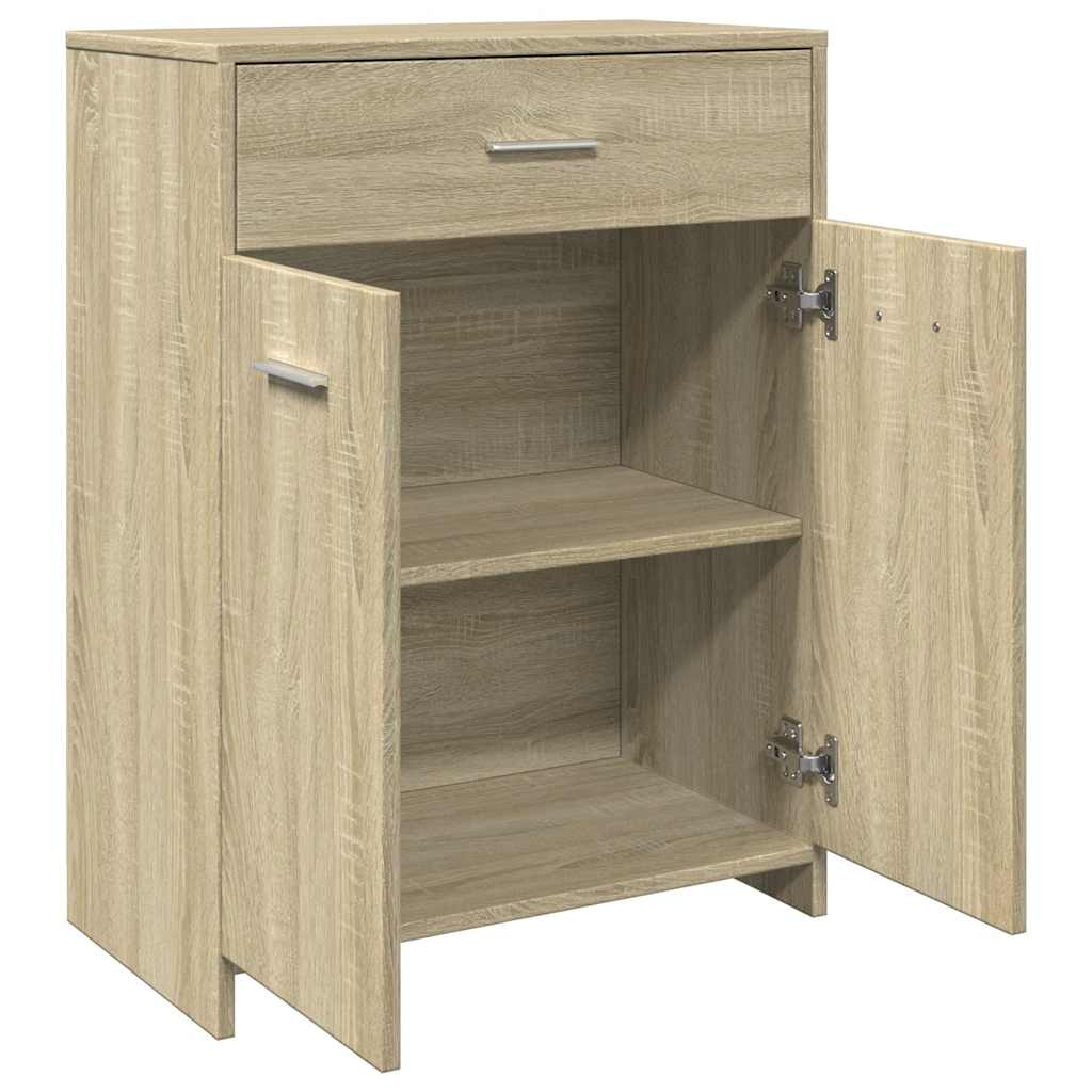 Badkamerkast 60x33x80 cm spaanplaat sonoma eikenkleurig is nu te koop bij PeponiXL, paradijselijk wonen!