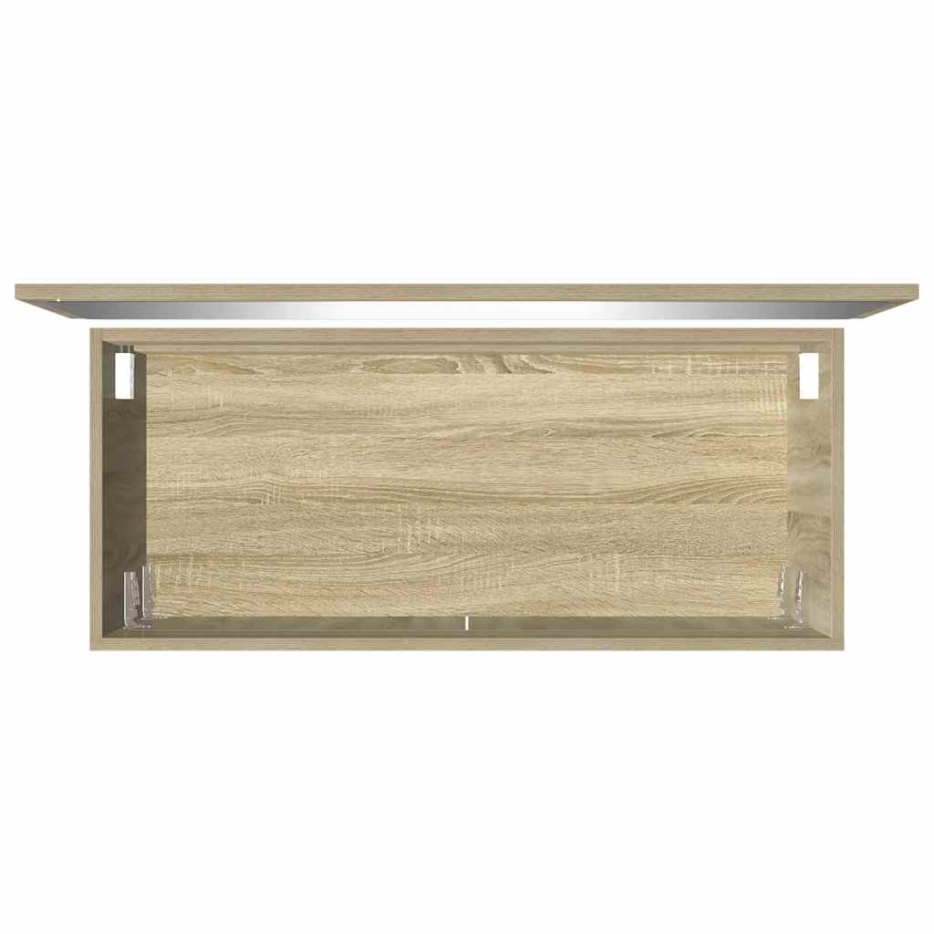 2-delige Badkamermeubelset bewerkt hout sonoma eikenkleurig is nu te koop bij PeponiXL, paradijselijk wonen!