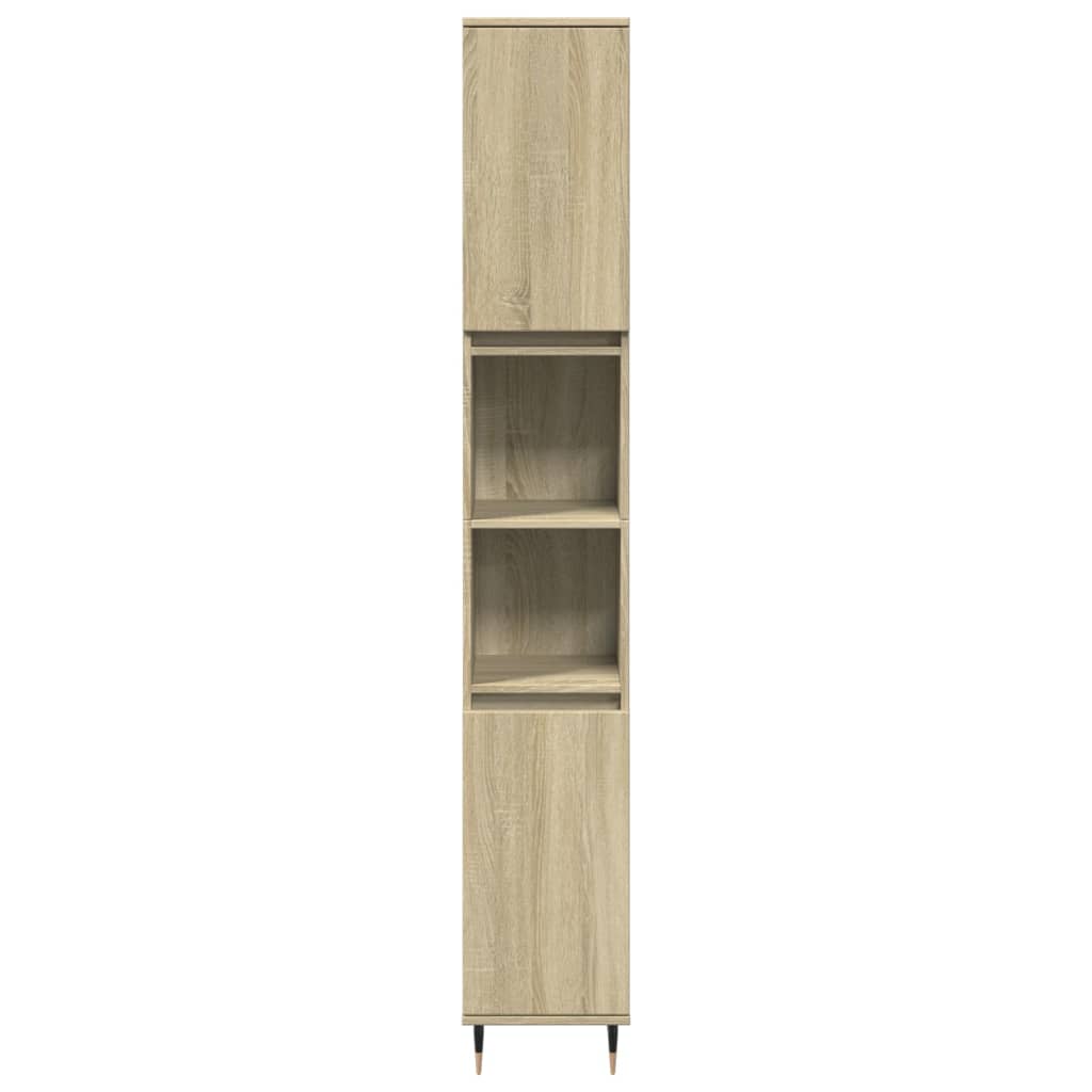 Badkamerkast 30x30x190 cm bewerkt hout sonoma eikenkleurig is nu te koop bij PeponiXL, paradijselijk wonen!