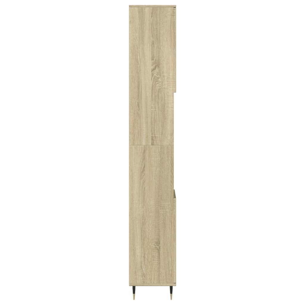 Badkamerkast 30x30x190 cm bewerkt hout sonoma eikenkleurig is nu te koop bij PeponiXL, paradijselijk wonen!