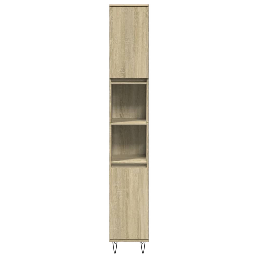 Badkamerkast 30x30x190 cm bewerkt hout sonoma eikenkleurig is nu te koop bij PeponiXL, paradijselijk wonen!