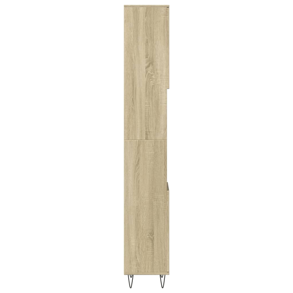 Badkamerkast 30x30x190 cm bewerkt hout sonoma eikenkleurig is nu te koop bij PeponiXL, paradijselijk wonen!