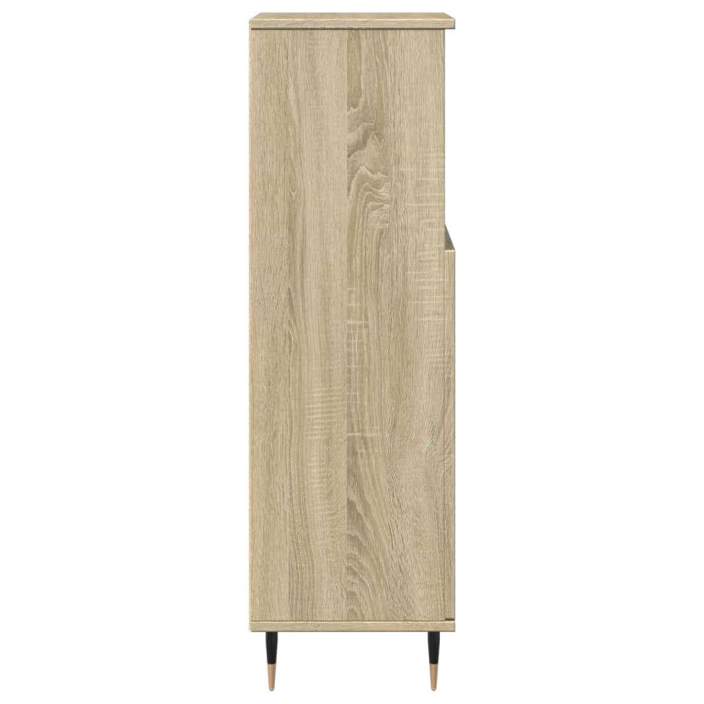 Badkamerkast 30x30x100 cm bewerkt hout sonoma eikenkleurig is nu te koop bij PeponiXL, paradijselijk wonen!