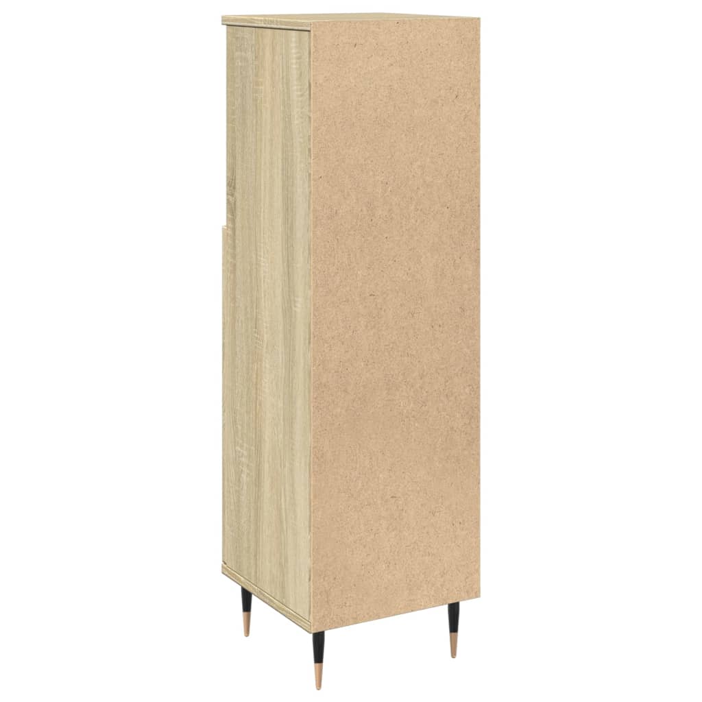 Badkamerkast 30x30x100 cm bewerkt hout sonoma eikenkleurig is nu te koop bij PeponiXL, paradijselijk wonen!