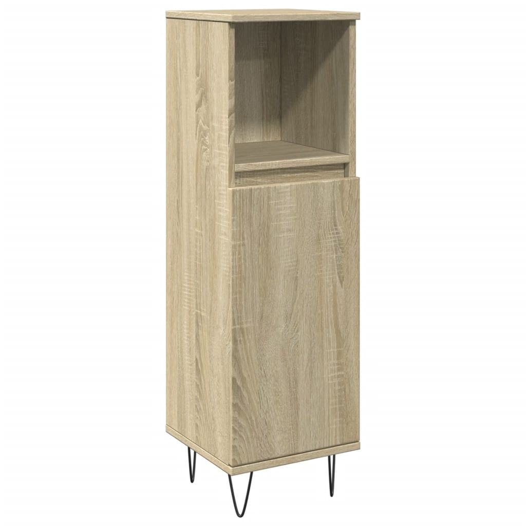 Badkamerkast 30x30x100 cm bewerkt hout sonoma eikenkleurig is nu te koop bij PeponiXL, paradijselijk wonen!