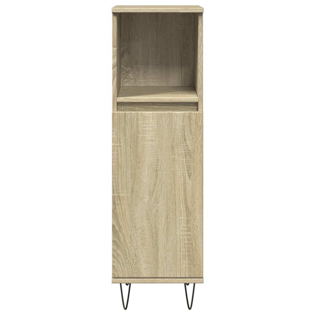 Badkamerkast 30x30x100 cm bewerkt hout sonoma eikenkleurig is nu te koop bij PeponiXL, paradijselijk wonen!
