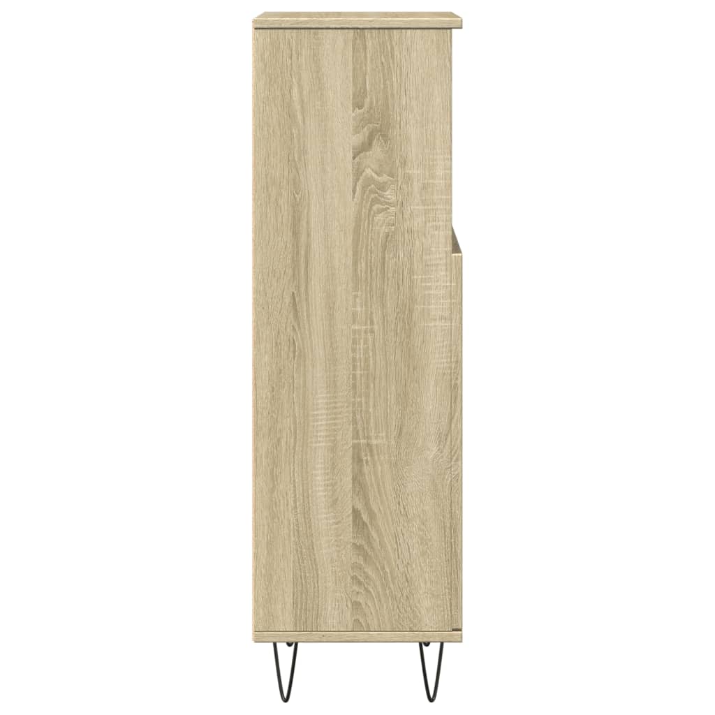 Badkamerkast 30x30x100 cm bewerkt hout sonoma eikenkleurig is nu te koop bij PeponiXL, paradijselijk wonen!