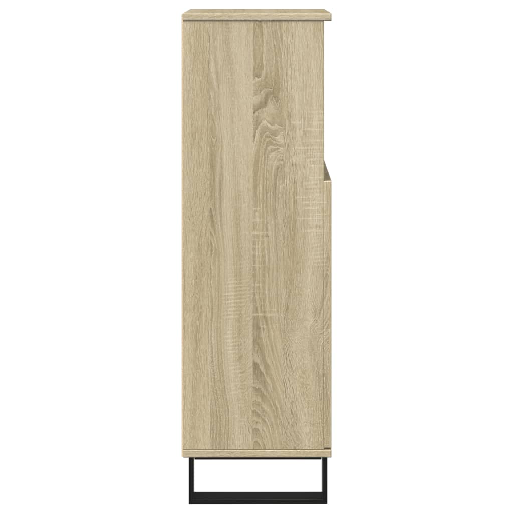 Badkamerkast 30x30x100 cm bewerkt hout sonoma eikenkleurig is nu te koop bij PeponiXL, paradijselijk wonen!