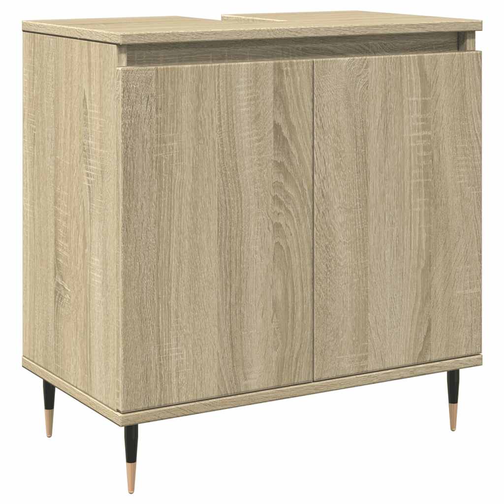 Badkamerkast 58x33x60 cm bewerkt hout sonoma eikenkleurig is nu te koop bij PeponiXL, paradijselijk wonen!