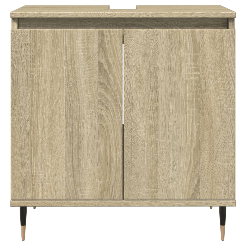 Badkamerkast 58x33x60 cm bewerkt hout sonoma eikenkleurig is nu te koop bij PeponiXL, paradijselijk wonen!