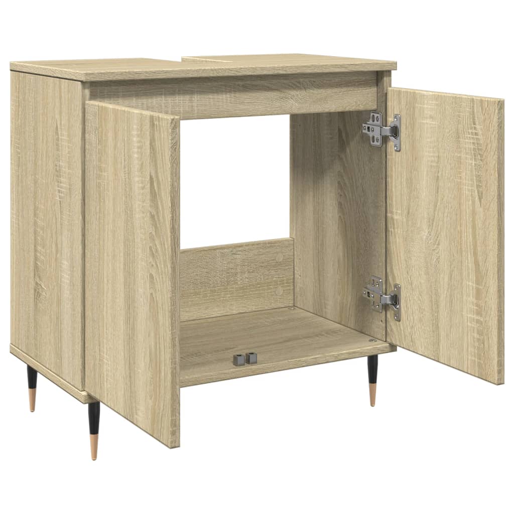 Badkamerkast 58x33x60 cm bewerkt hout sonoma eikenkleurig is nu te koop bij PeponiXL, paradijselijk wonen!