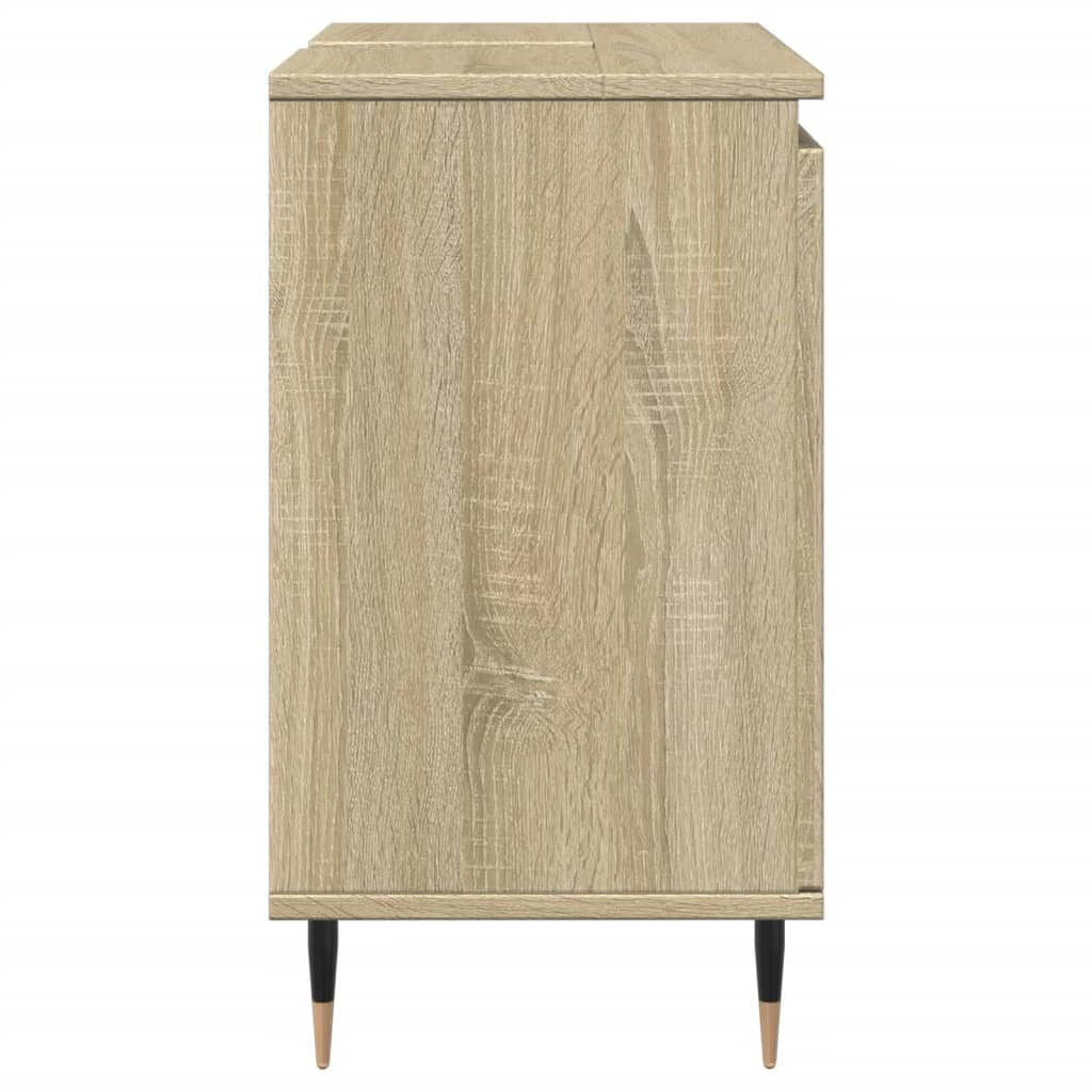 Badkamerkast 58x33x60 cm bewerkt hout sonoma eikenkleurig is nu te koop bij PeponiXL, paradijselijk wonen!