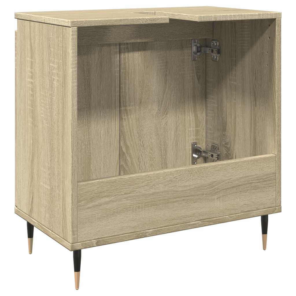 Badkamerkast 58x33x60 cm bewerkt hout sonoma eikenkleurig is nu te koop bij PeponiXL, paradijselijk wonen!