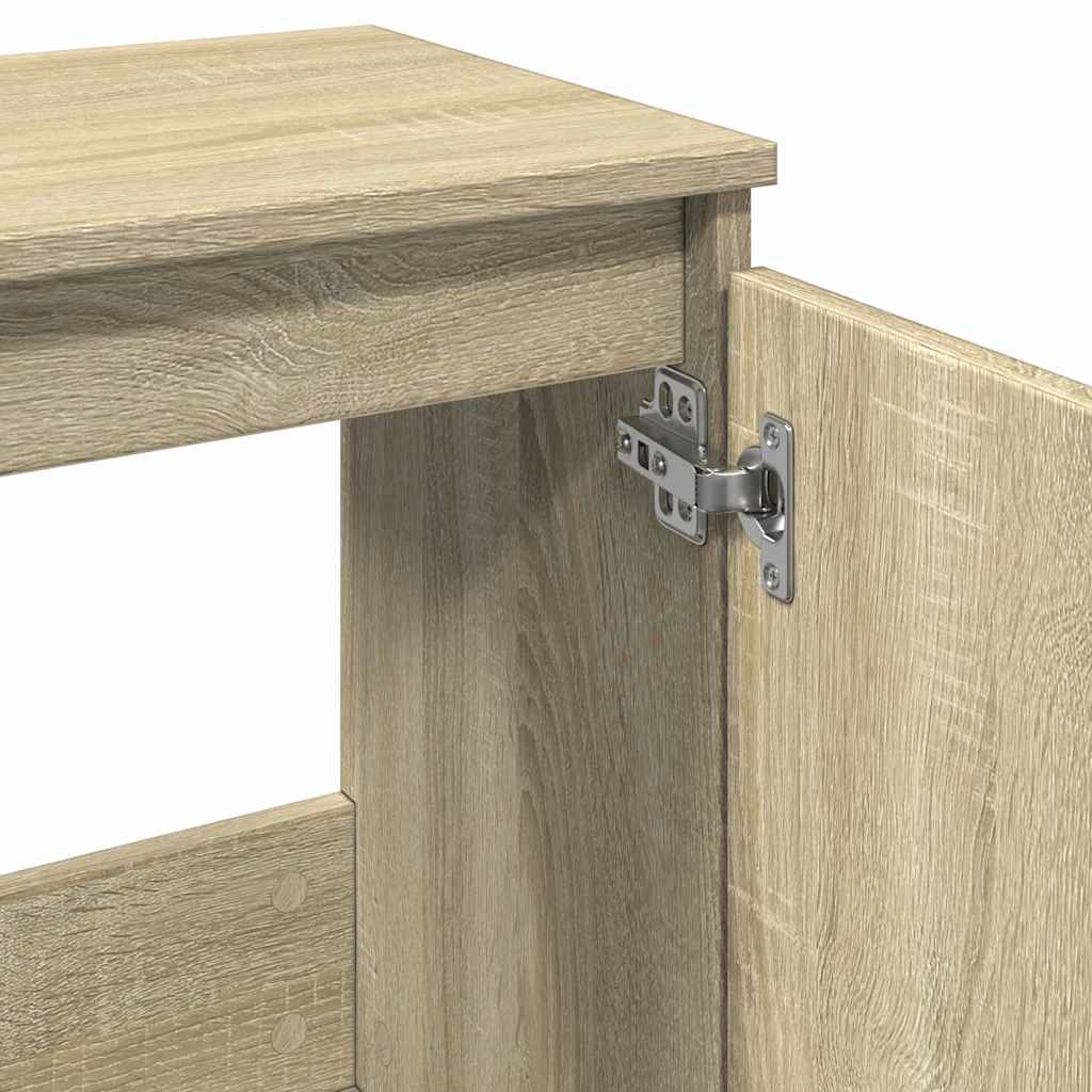 Badkamerkast 58x33x60 cm bewerkt hout sonoma eikenkleurig is nu te koop bij PeponiXL, paradijselijk wonen!