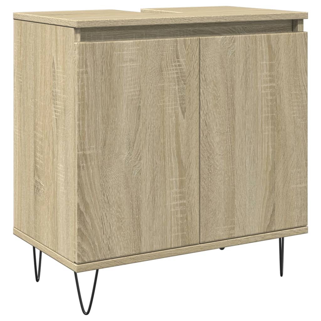 Badkamerkast 58x33x60 cm bewerkt hout sonoma eikenkleurig is nu te koop bij PeponiXL, paradijselijk wonen!