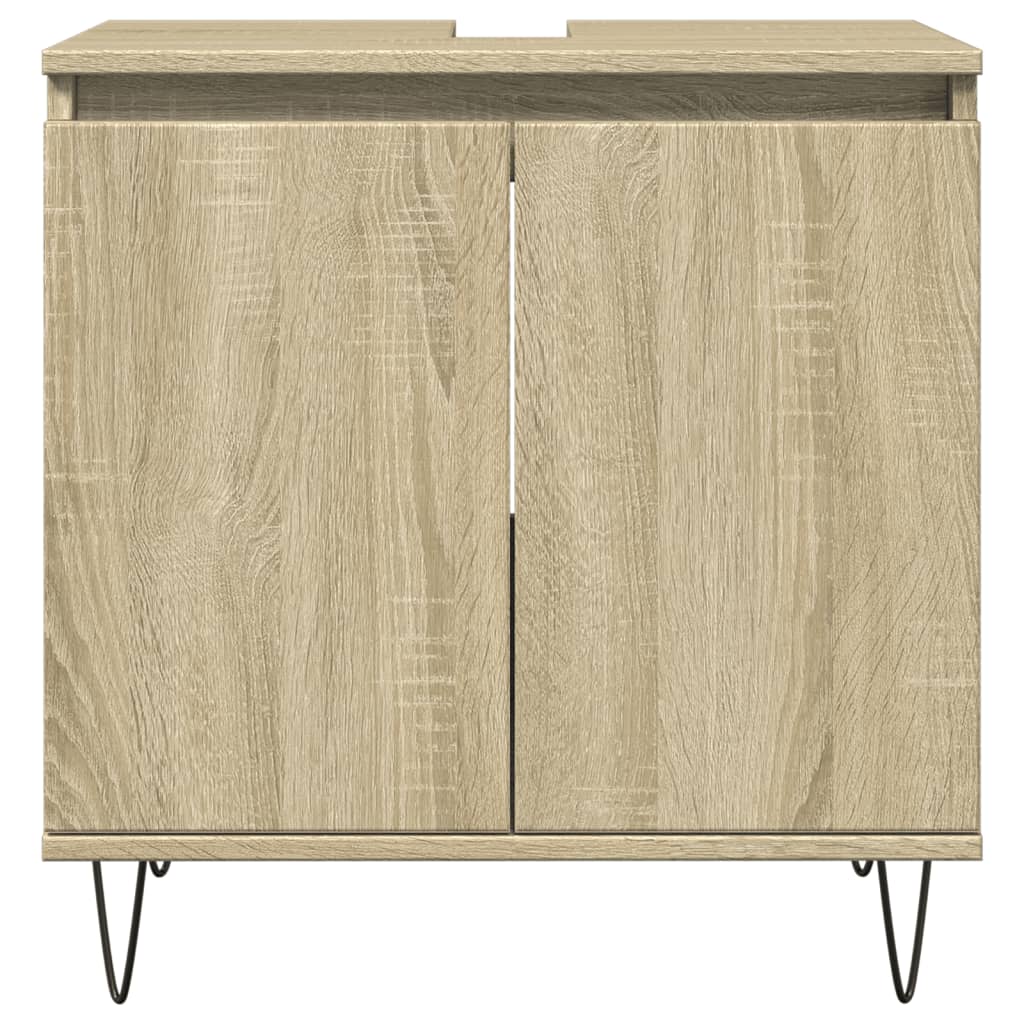 Badkamerkast 58x33x60 cm bewerkt hout sonoma eikenkleurig is nu te koop bij PeponiXL, paradijselijk wonen!