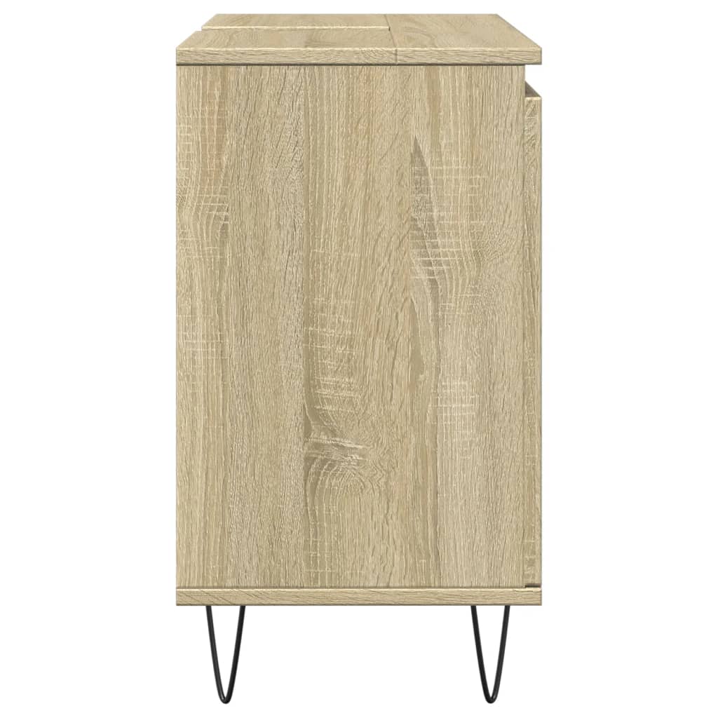 Badkamerkast 58x33x60 cm bewerkt hout sonoma eikenkleurig is nu te koop bij PeponiXL, paradijselijk wonen!