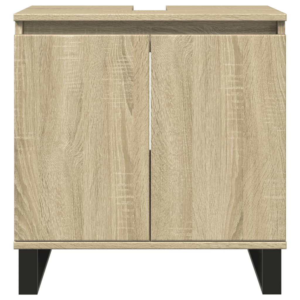 Badkamerkast 58x33x60 cm bewerkt hout sonoma eikenkleurig is nu te koop bij PeponiXL, paradijselijk wonen!