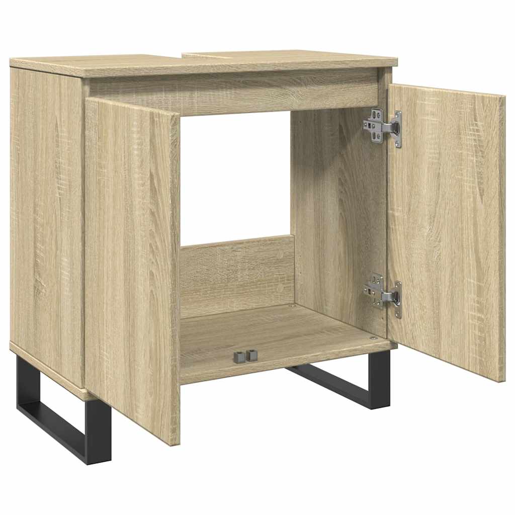 Badkamerkast 58x33x60 cm bewerkt hout sonoma eikenkleurig is nu te koop bij PeponiXL, paradijselijk wonen!