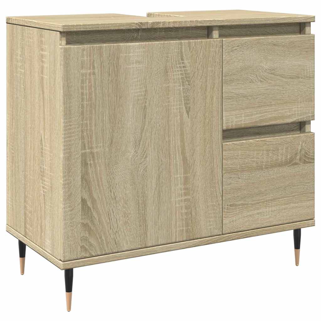 Wastafelkast 65x33x60 cm bewerkt hout sonoma eikenkleurig is nu te koop bij PeponiXL, paradijselijk wonen!