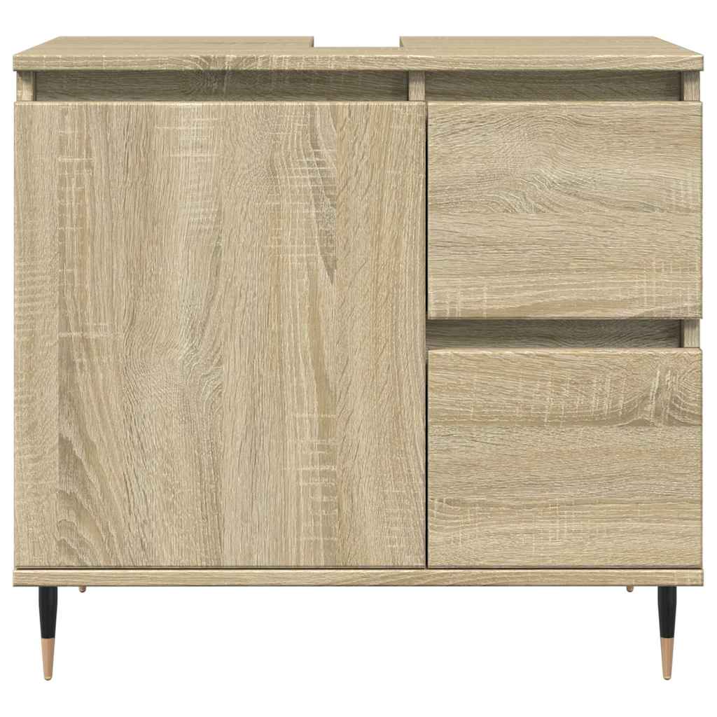 Wastafelkast 65x33x60 cm bewerkt hout sonoma eikenkleurig is nu te koop bij PeponiXL, paradijselijk wonen!