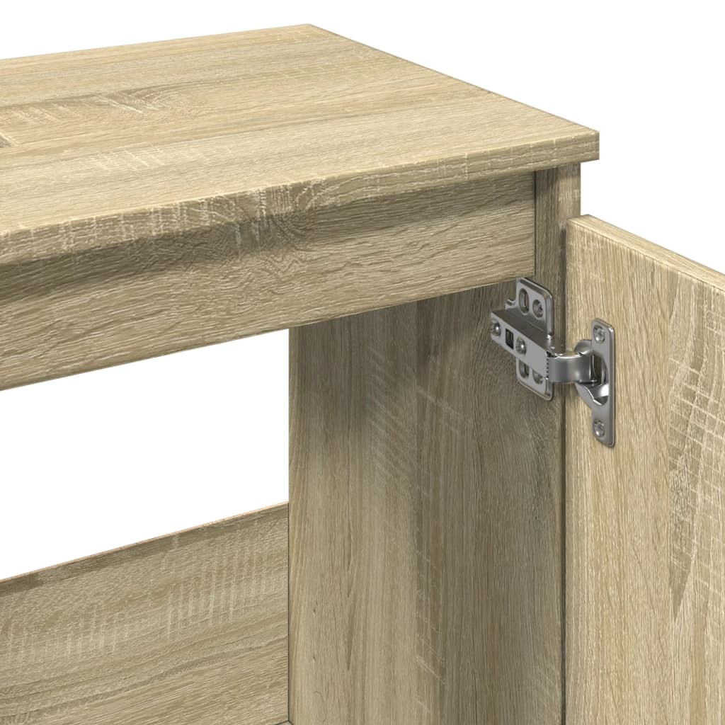 Wastafelkast 65x33x60 cm bewerkt hout sonoma eikenkleurig is nu te koop bij PeponiXL, paradijselijk wonen!