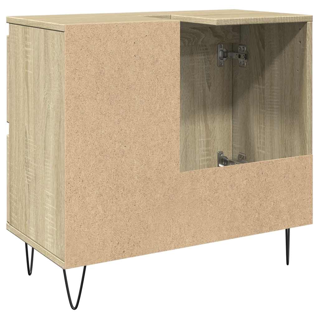 Badkamerkast 65x33x60 cm bewerkt hout sonoma eikenkleurig is nu te koop bij PeponiXL, paradijselijk wonen!