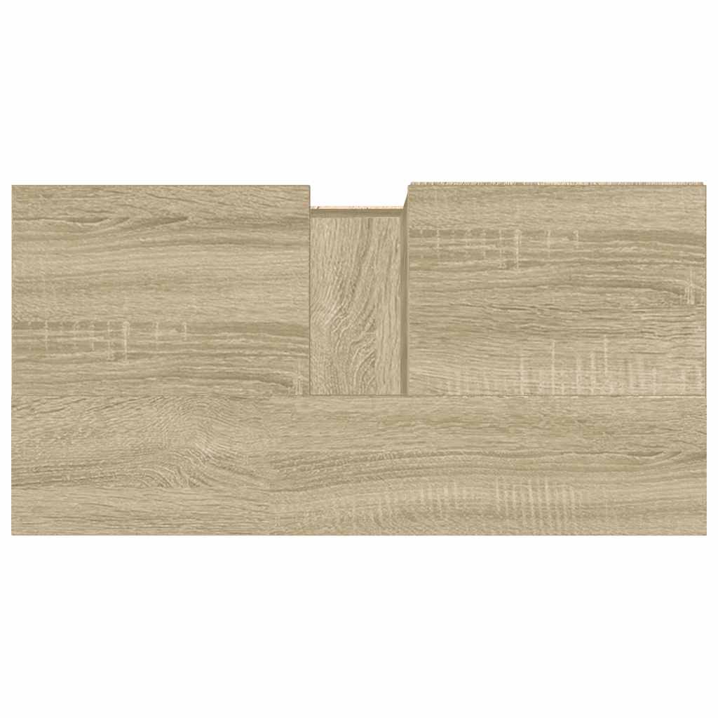 Badkamerkast 65x33x60 cm bewerkt hout sonoma eikenkleurig is nu te koop bij PeponiXL, paradijselijk wonen!