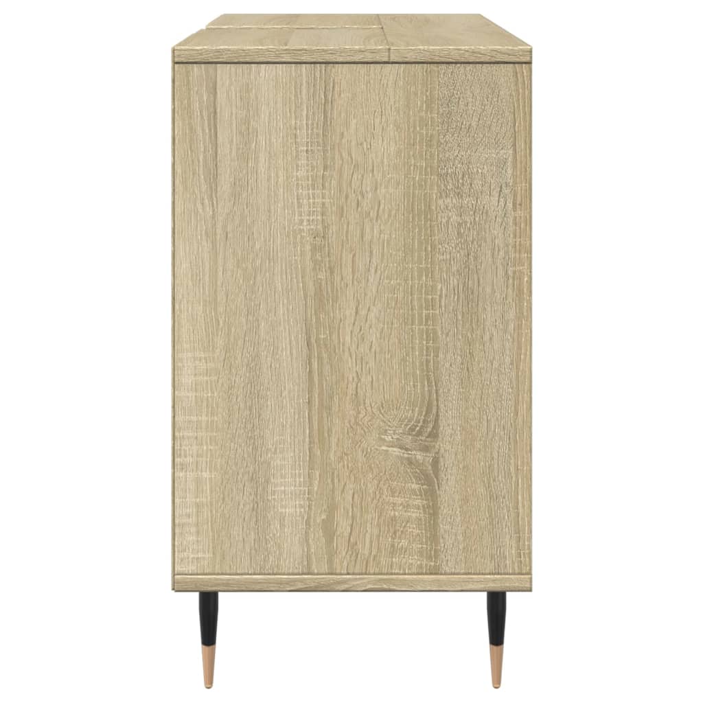 Badkamerkast 80x33x60 cm bewerkt hout sonoma eikenkleurig is nu te koop bij PeponiXL, paradijselijk wonen!