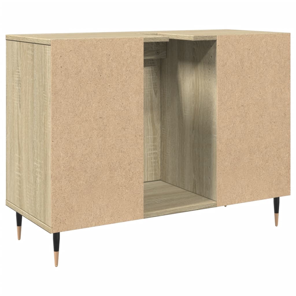 Badkamerkast 80x33x60 cm bewerkt hout sonoma eikenkleurig is nu te koop bij PeponiXL, paradijselijk wonen!