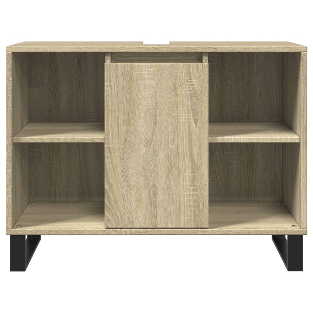 Badkamerkast 80x33x60 cm bewerkt hout sonoma eikenkleurig is nu te koop bij PeponiXL, paradijselijk wonen!