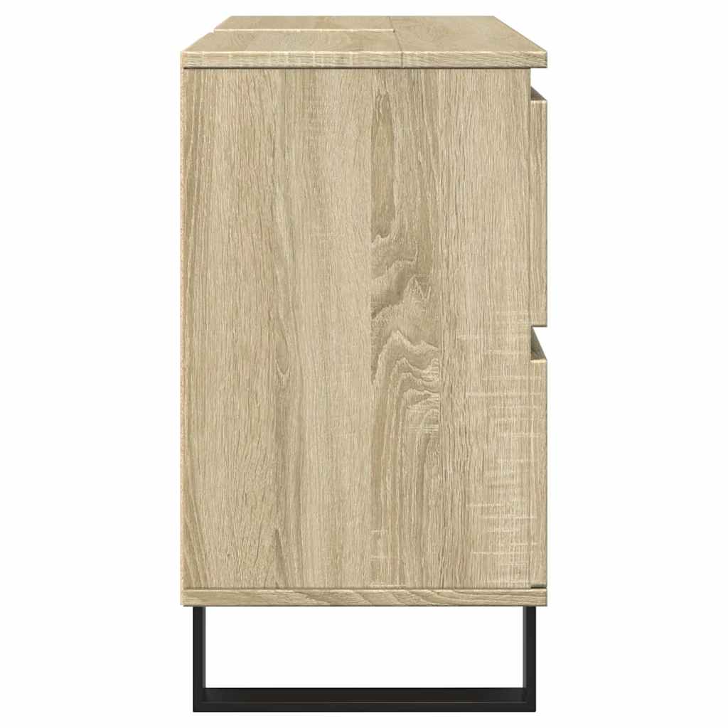 Badkamerkast 80x33x60 cm bewerkt hout sonoma eikenkleurig is nu te koop bij PeponiXL, paradijselijk wonen!