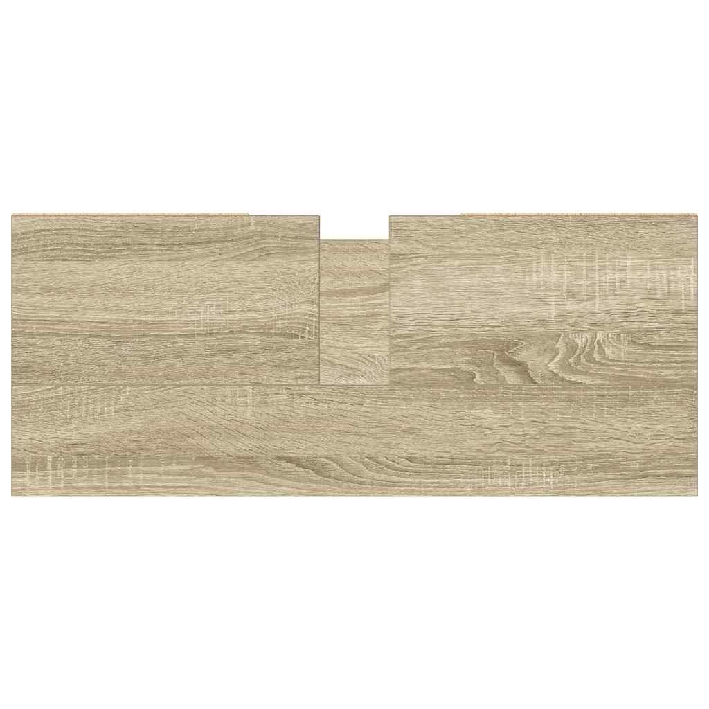 Badkamerkast 80x33x60 cm bewerkt hout sonoma eikenkleurig is nu te koop bij PeponiXL, paradijselijk wonen!