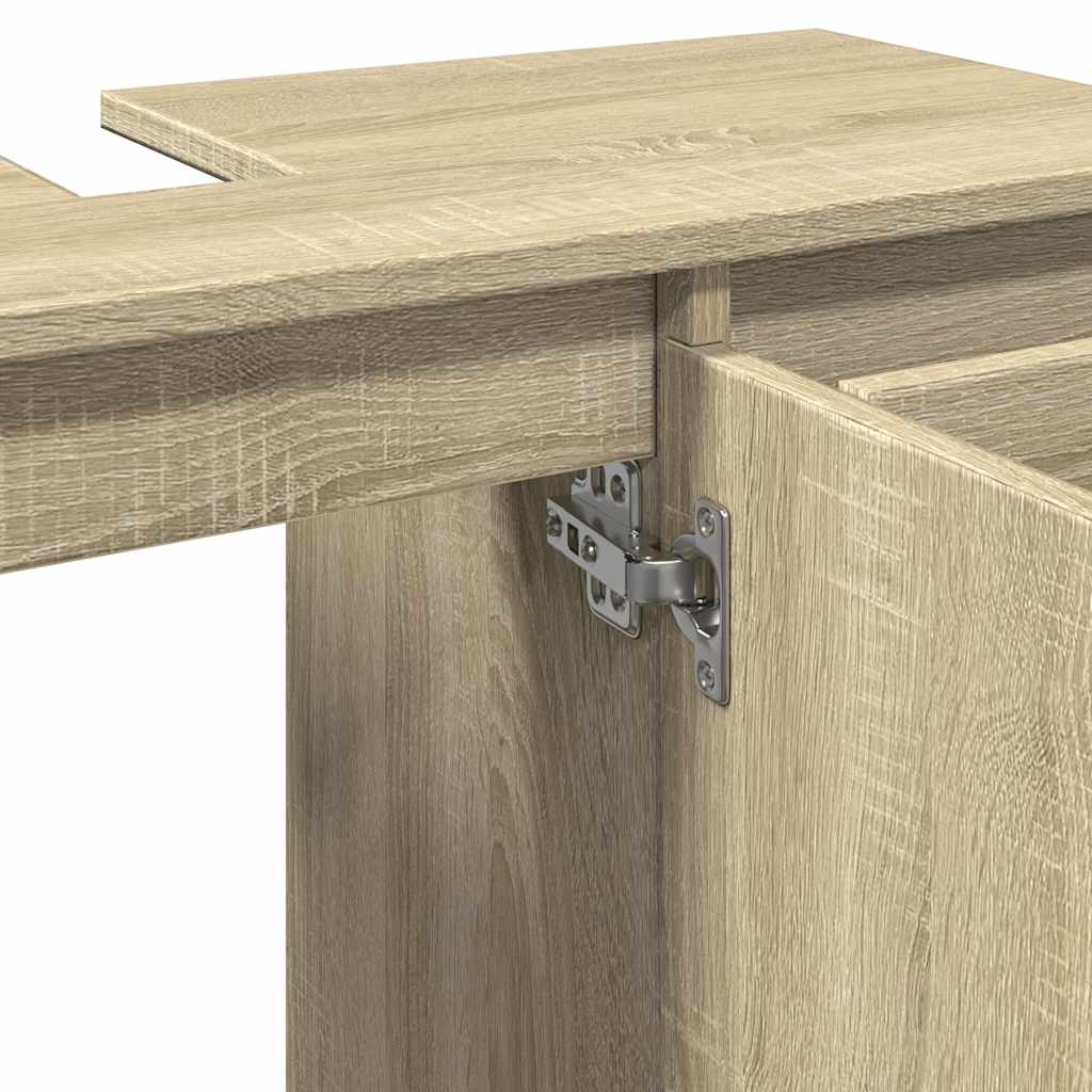 Badkamerkast 80x33x60 cm bewerkt hout sonoma eikenkleurig is nu te koop bij PeponiXL, paradijselijk wonen!
