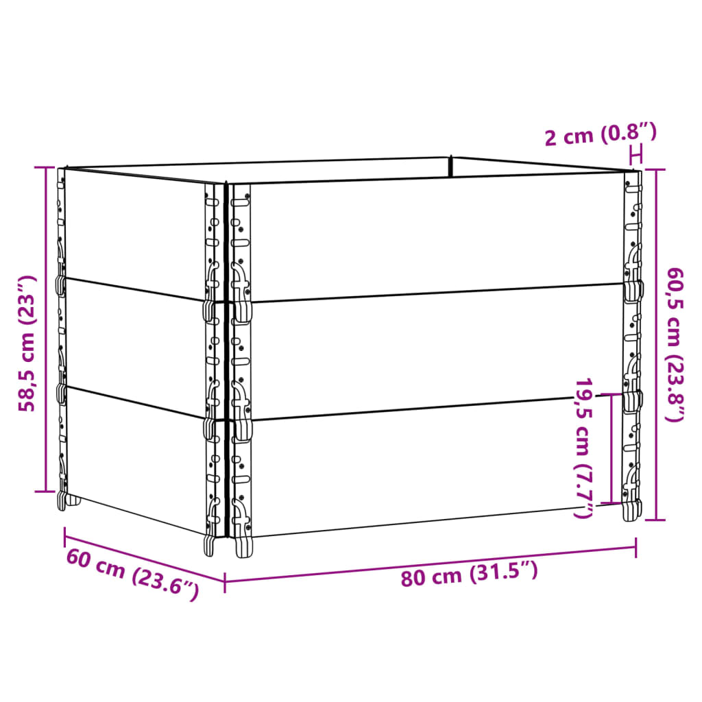 Palletopzetranden 3 st 80x60 cm massief grenenhout is nu te koop bij PeponiXL, paradijselijk wonen!