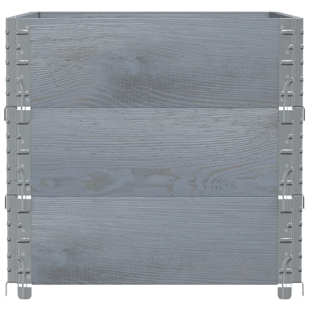 Palletopzetranden 3 st 80x60 cm massief grenenhout grijs is nu te koop bij PeponiXL, paradijselijk wonen!