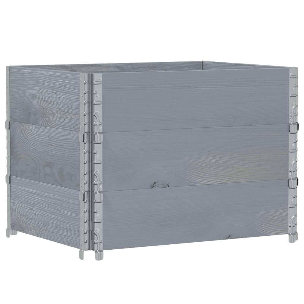 Palletopzetranden 3 st 80x60 cm massief grenenhout grijs is nu te koop bij PeponiXL, paradijselijk wonen!