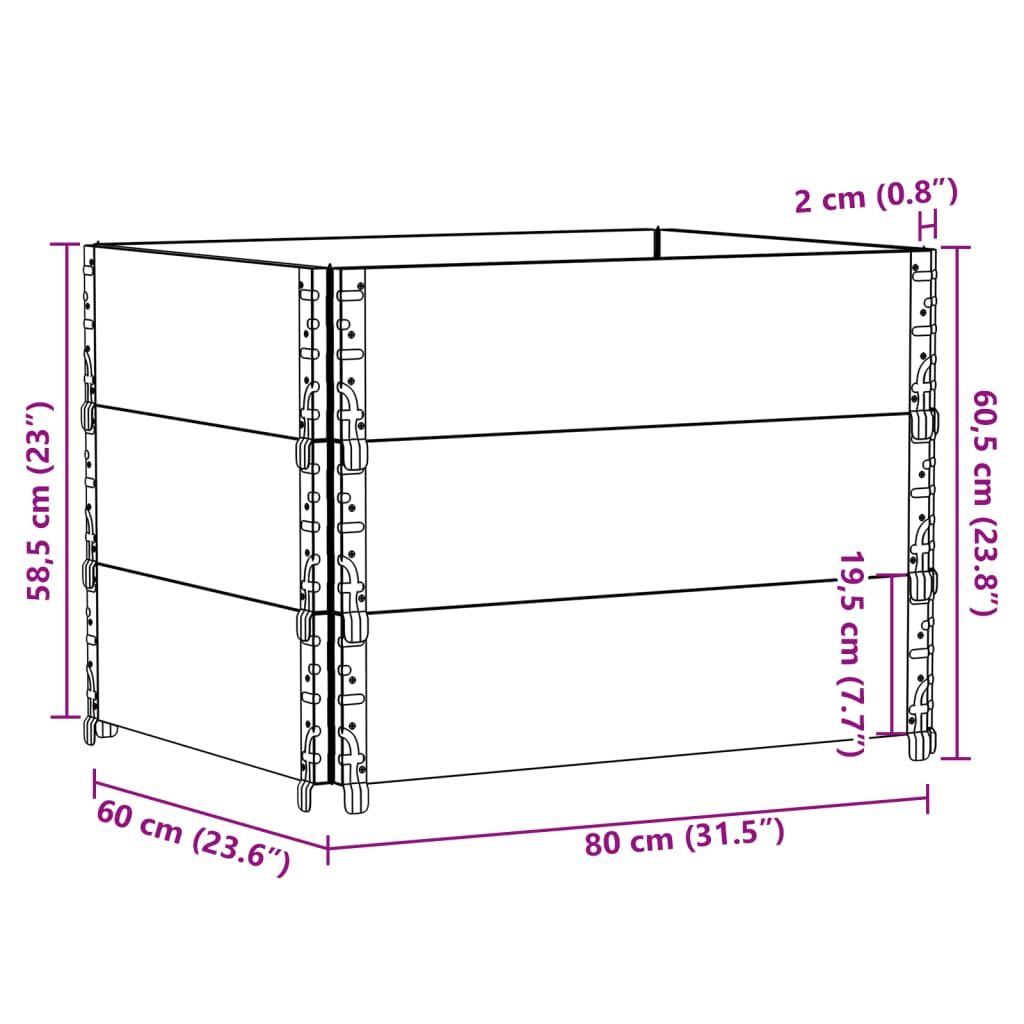 Palletopzetranden 3 st 80x60 cm massief grenenhout grijs is nu te koop bij PeponiXL, paradijselijk wonen!