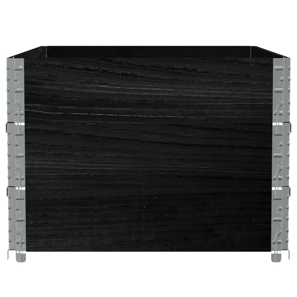 Palletopzetranden 3 st 120x80 cm massief grenenhout zwart is nu te koop bij PeponiXL, paradijselijk wonen!