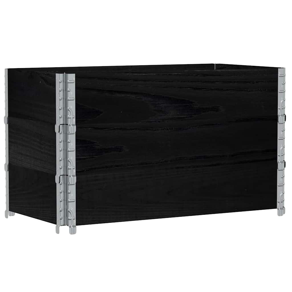 Palletopzetranden 3 st 100x50 cm massief grenenhout zwart is nu te koop bij PeponiXL, paradijselijk wonen!
