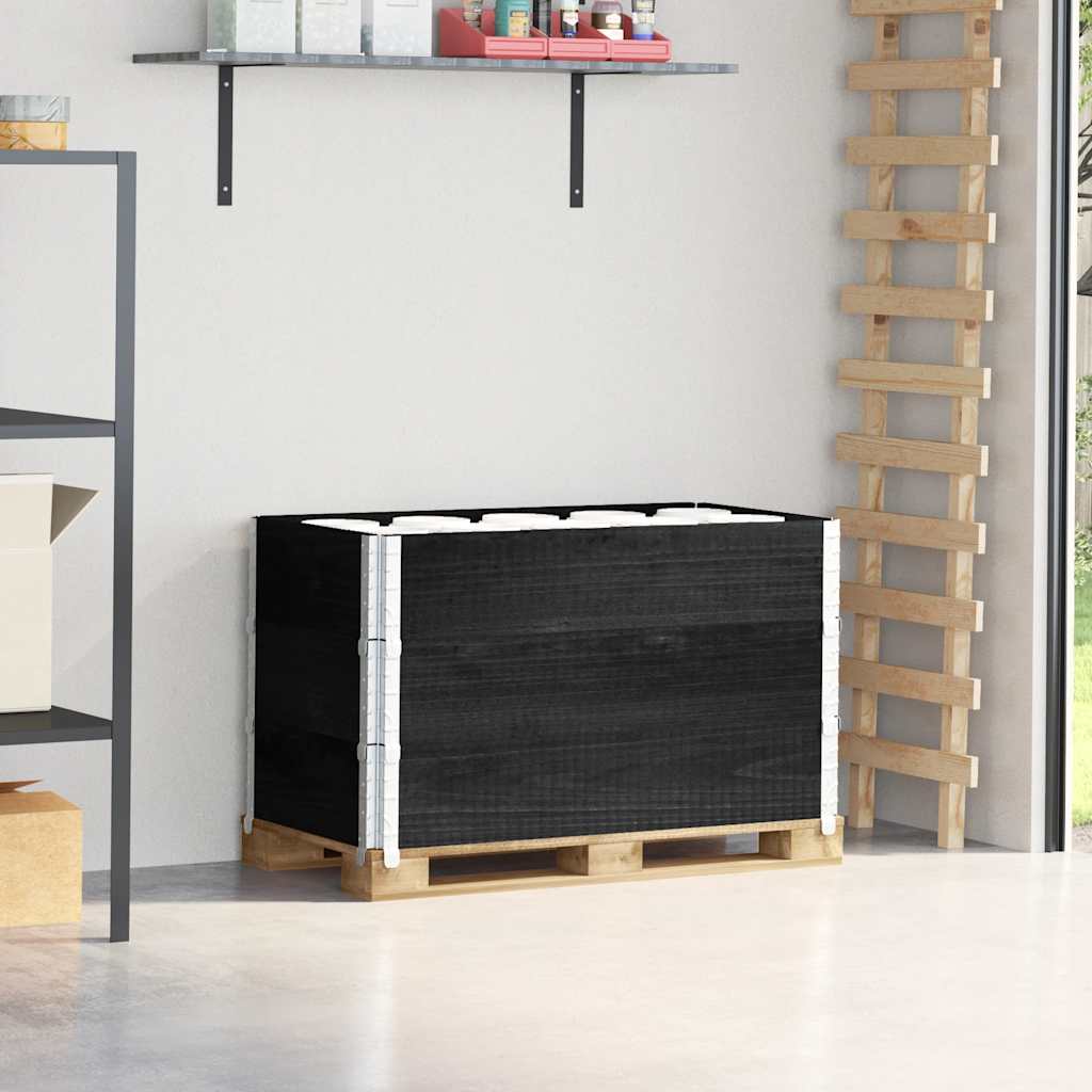 Palletopzetranden 3 st 100x50 cm massief grenenhout zwart is nu te koop bij PeponiXL, paradijselijk wonen!