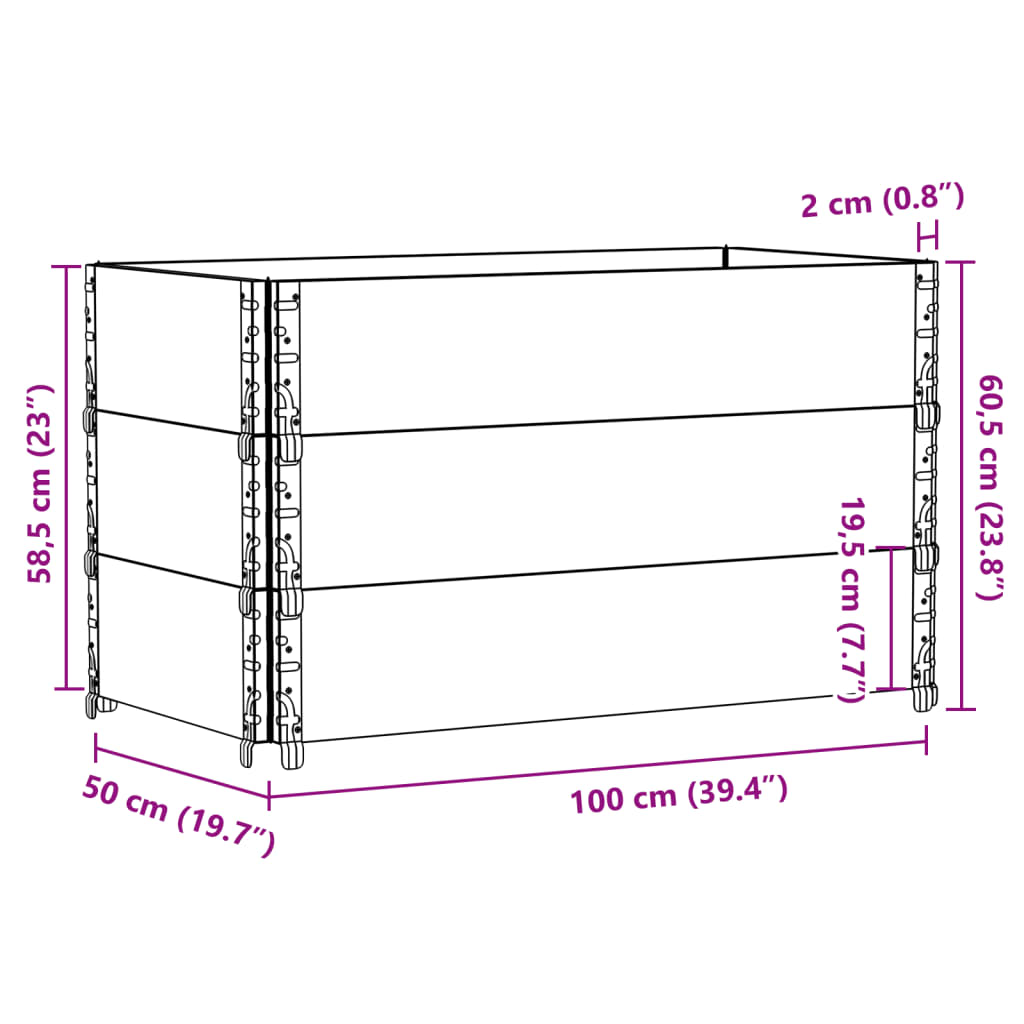 Palletopzetranden 3 st 100x50 cm massief grenenhout bruin is nu te koop bij PeponiXL, paradijselijk wonen!