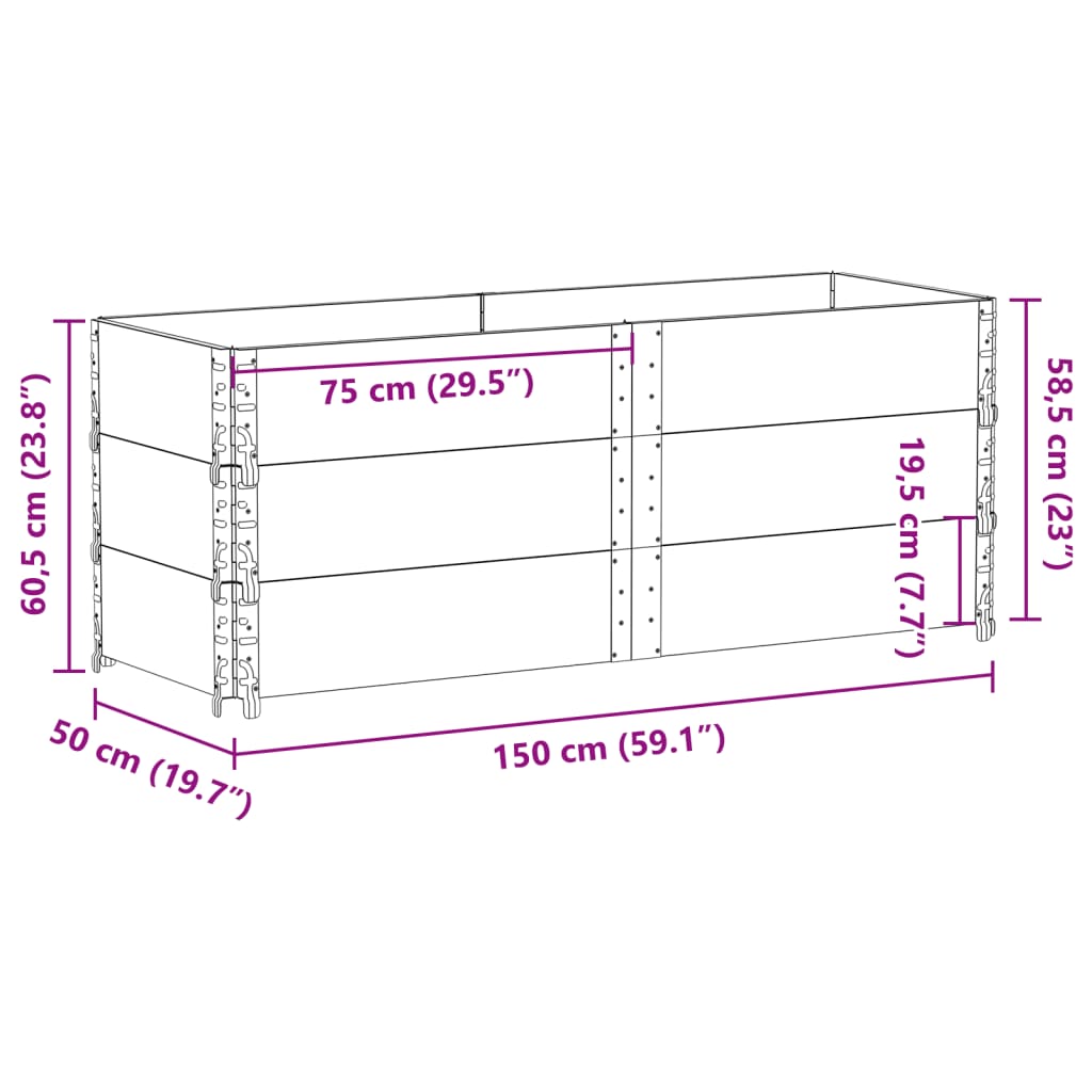 Palletopzetranden 3 st 150x50 cm massief grenenhout is nu te koop bij PeponiXL, paradijselijk wonen!