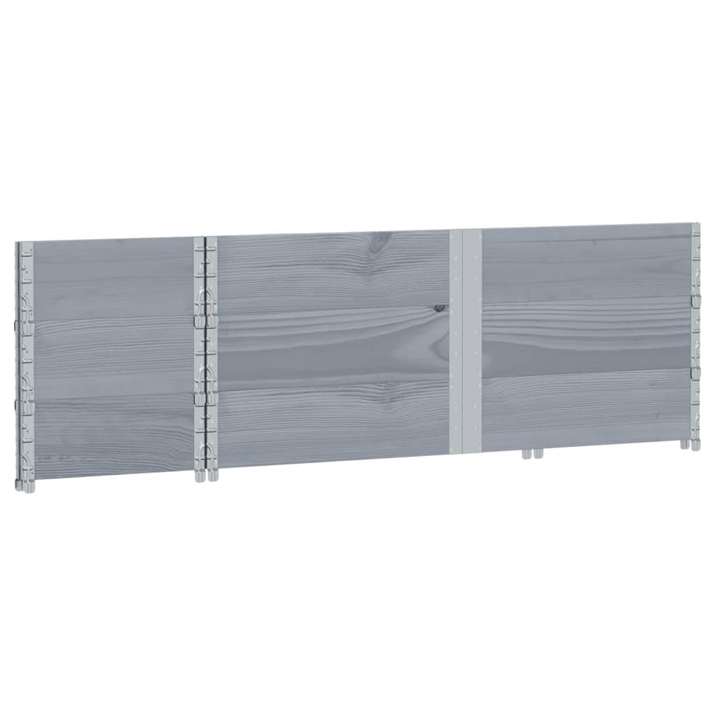 Palletopzetranden 3 st 150x50 cm massief grenenhout grijs is nu te koop bij PeponiXL, paradijselijk wonen!